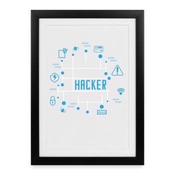 Hacker - Gerahmtes Poster (27 × 37 cm) - Schwarz - Vorne