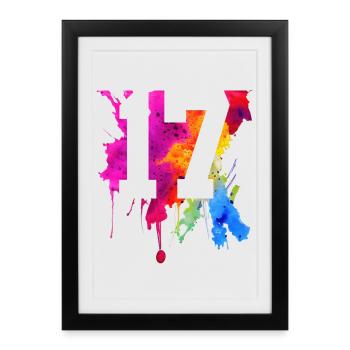 17 ANS 17E ANNIVERSAIRE - Affiche encadrée (27 × 37 cm) - noir - Devant