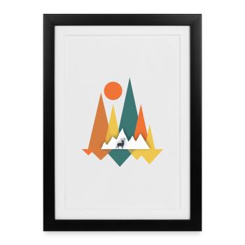montagnes - Affiche encadrée (27 × 37 cm) - noir - Devant
