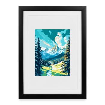 St Moritz Switzerland Vintage Travel Poster WPA - Framed poster (27 × 37 cm) - black - Front