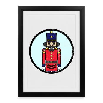 Fescher Nussknacker Weihnachtsmarkt - Gerahmtes Poster (27 × 37 cm) - Schwarz - Vorne