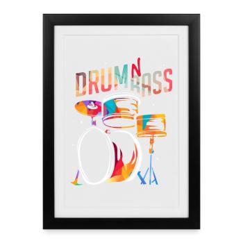 Elektrisierender Bass Raveclub - Gerahmtes Poster (27 × 37 cm) - Schwarz - Vorne