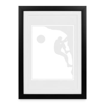 Boulder Klettern Bouldern Bergsteiger - Gerahmtes Poster (27 × 37 cm) - Schwarz - Vorne