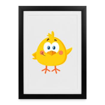 Petit poussin - Affiche encadrée (27 × 37 cm) - noir - Devant