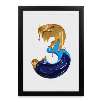 NO. 3 NUMBER 3 COOL 3RD BIRTHDAY - Framed poster (27 × 37 cm) - black - Front