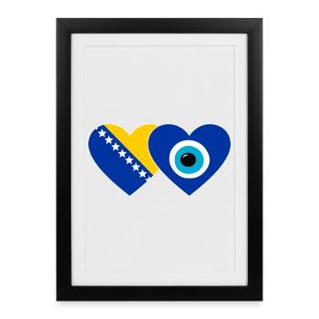 Bosnia Nazarpearl flag - Framed poster (27 × 37 cm) - black - Front