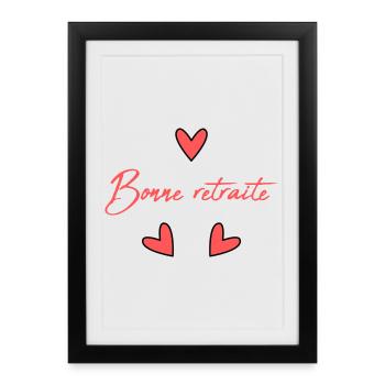RETIREMENT. RETIREMENT. RETIRED. HAPPY RETIREMENT - Framed poster (27 × 37 cm) - black - Front