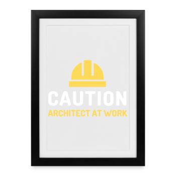 architect at work - Framed poster (27 × 37 cm) - black - Front