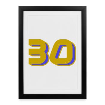 30. 30 ANS. 30e ANNIVERSAIRE. ANNIVERSAIRE 30 ANS. - Affiche encadrée (27 × 37 cm) - noir - Devant