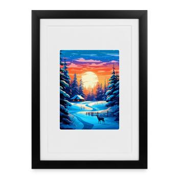 Lapland Finland Vintage Travel Poster Souvenir WPA - Framed poster (27 × 37 cm) - black - Front