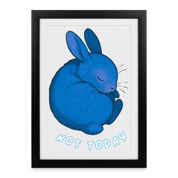 Lapin - Pas aujourd’hui - Affiche encadrée (27 × 37 cm) - noir - Devant