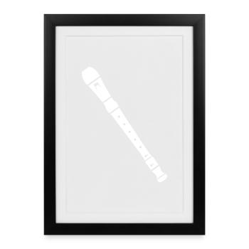 Flöte - Gerahmtes Poster (27 × 37 cm) - Schwarz - Vorne