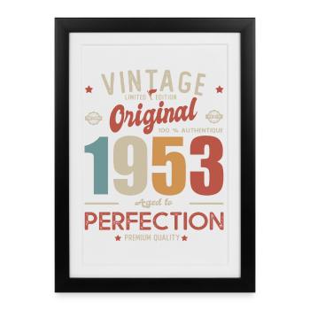 vintage original 1953 born in birthday 70 years - Framed poster (27 × 37 cm) - black - Front