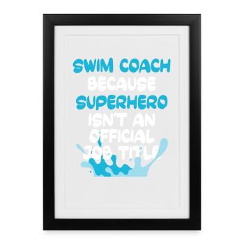 Schwimmlehrer - Gerahmtes Poster (27 × 37 cm) - Schwarz - Vorne