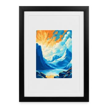 Bodo Norwegen Vintage Reiseposter WPA Kunst Souvenir - Gerahmtes Poster (27 × 37 cm) - Schwarz - Vorne