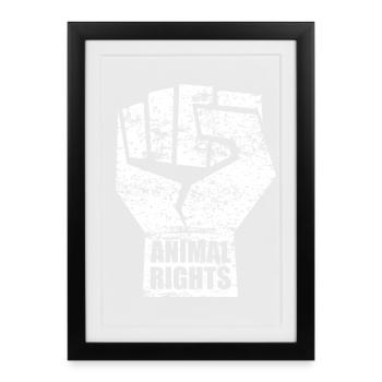 ANIMAL RIGHTS VEGAN - Framed poster (27 × 37 cm) - black - Front