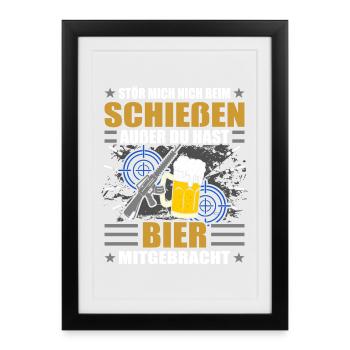 Sportschütze Schützenverein Schießen Schießfest - Gerahmtes Poster (27 × 37 cm) - Schwarz - Vorne