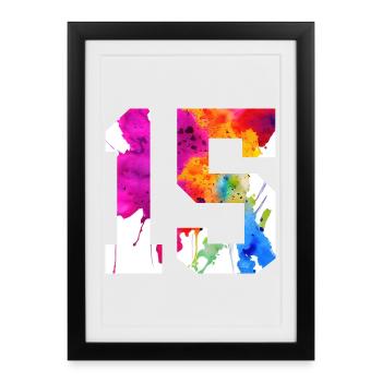NUMBER 15 YEARS OLD 15TH BIRTHDAY - Framed poster (27 × 37 cm) - black - Front