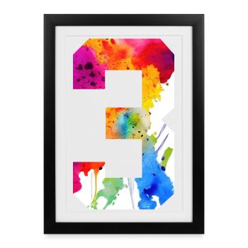 NUMMER 3 JAHRE 3. GEBURTSTAG - Gerahmtes Poster (27 × 37 cm) - Schwarz - Vorne