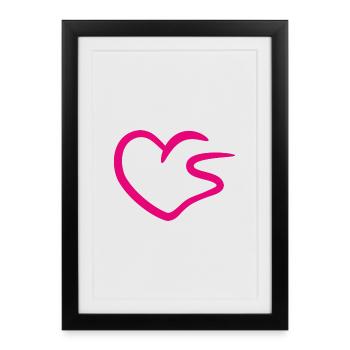 Heart letter S initial letter pink - Framed poster (27 × 37 cm) - black - Front