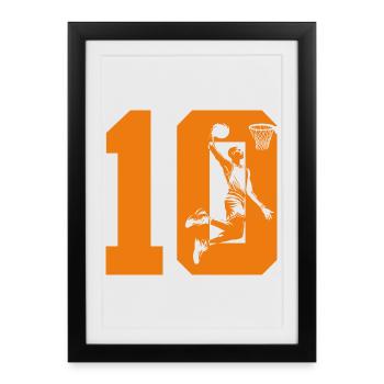 NUMBER 10 BASKETBALL 10TH BIRTHDAY - Framed poster (27 × 37 cm) - black - Front