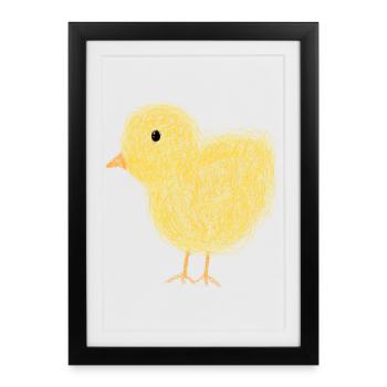 Kleines süßes Küken - Gerahmtes Poster (27 × 37 cm) - Schwarz - Vorne