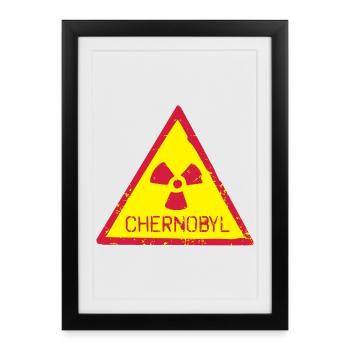 ICÔNE D’AVERTISSEMENT DE RAYONNEMENT DE TCHERNOBYL - Affiche encadrée (27 × 37 cm) - noir - Devant