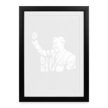 Standhafter Mandela Friedensnobelpreis - Gerahmtes Poster (27 × 37 cm) - Schwarz - Vorne