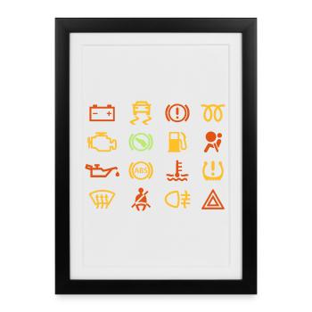Car indicator lights - Framed poster (27 × 37 cm) - black - Front