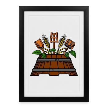 Brewer logo - Framed poster (27 × 37 cm) - black - Front