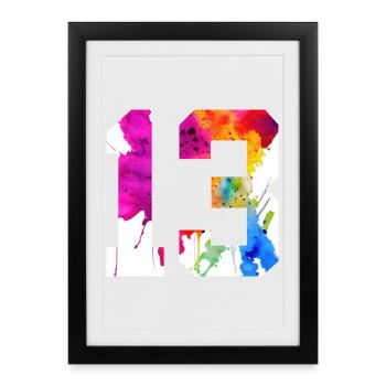 NUMBER 13 YEARS OLD 13TH BIRTHDAY - Framed poster (27 × 37 cm) - black - Front