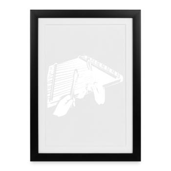 Perlendes Hackbrett Saitenklang - Gerahmtes Poster (27 × 37 cm) - Schwarz - Vorne
