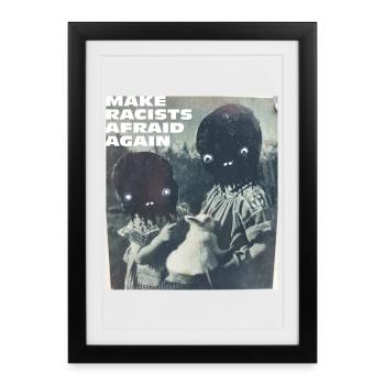 Make racists afraid again fuck Nazis Racisme FCK - Affiche encadrée (27 × 37 cm) - noir - Devant