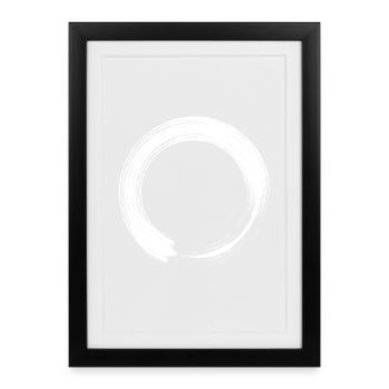 Circle design icon brush white - Framed poster (27 × 37 cm) - black - Front