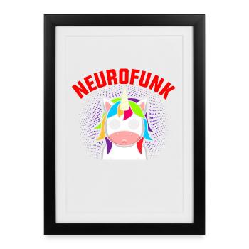 Neurofunk DnB Drumm & Bass Dubstep Festival Rave - Gerahmtes Poster (27 × 37 cm) - Schwarz - Vorne
