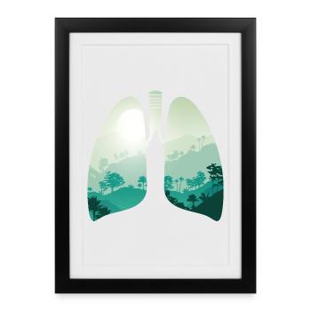 Green nature forest landscape lungs - Framed poster (27 × 37 cm) - black - Front