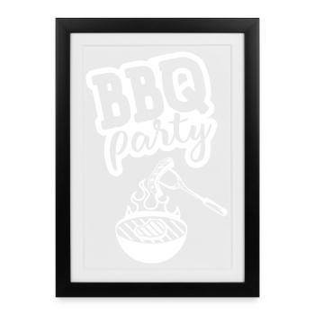 Tablier de cuisine BBQ PARTY - Affiche encadrée (27 × 37 cm) - noir - Devant