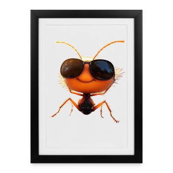 fourmi fourmi de forêt fourmi de feu insecte fourmis mignonnes - Affiche encadrée (27 × 37 cm) - noir - Devant