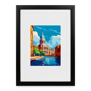 Nottingham Uk Vintage Travel Poster Souvenir WPA - Framed poster (27 × 37 cm) - black - Front