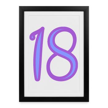 18. 18 YEARS OLD. 18th ANNIVERSARY. BIRTHDAY 18 YEARS. - Framed poster (27 × 37 cm) - black - Front