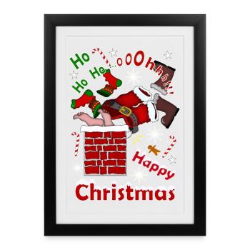 Weihnachten - Gerahmtes Poster (27 × 37 cm) - Schwarz - Vorne