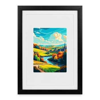 Ardennes France Vintage Voyage Poster Souvenir WPA - Affiche encadrée (27 × 37 cm) - noir - Devant
