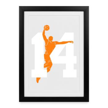 NUMBER 14 BASKETBALL 14TH BIRTHDAY - Framed poster (27 × 37 cm) - black - Front