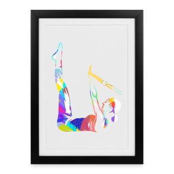Geschmeidige Pilates Rumpfkraft - Gerahmtes Poster (27 × 37 cm) - Schwarz - Vorne