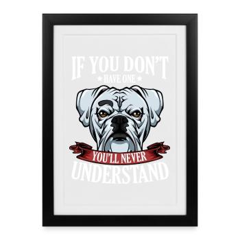 Cool Boxer Statement Dire le cadeau du propriétaire du chien - Affiche encadrée (27 × 37 cm) - noir - Devant