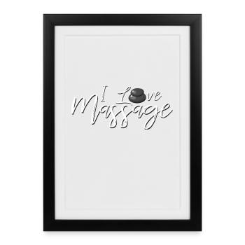 massage - Framed poster (27 × 37 cm) - black - Front