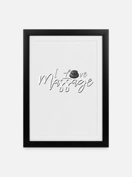 Massage - Affiche encadrée (27 × 37 cm) - noir