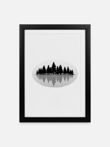 Forêt forêt - Affiche encadrée (27 × 37 cm) - noir
