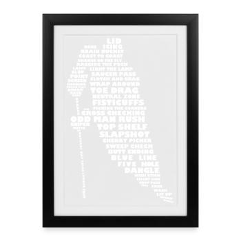 Hockey Terminology Word Art - Framed poster (27 × 37 cm) - black - Front