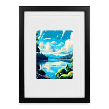 Danube River Europe Vintage Travel Poster Souvenir - Framed poster (27 × 37 cm) - black - Front